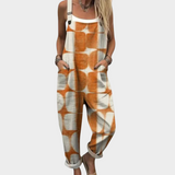 Latzhose mit Batik-Kreisen Orange