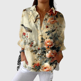 Leichte und bunte Druckbluse