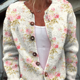 Xenia | Blumen-Strickjacke für den Herbst