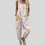 Florale Latzhose Zartrosa