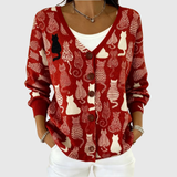 Bequemer Knopf-Cardigan