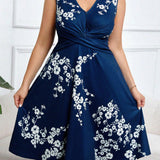 Danica - Blumenmuster Wickelkleid