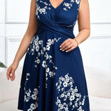 Danica - Blumenmuster Wickelkleid