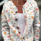 Thea | Herbst-Strickjacke mit Blumenmuster