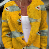 Genevieve | Herbst-Strickjacke mit Fischmuster