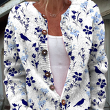 Stella | Herbst-Strickjacke mit Blumenmuster