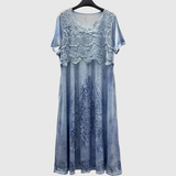 Indigo | Elegantes Midi-Kleid mit Blumenmuster