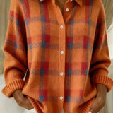 Melanie | Karierte Strickjacke