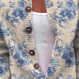 Ulrike | Herbst-Strickjacke mit Blumenmuster