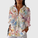Leichte und farbenfrohe Druckbluse
