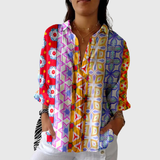 Leichte und farbenfrohe Druckbluse