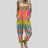 Bunte Latzhose mit Karomuster