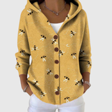 Strick-Cardigan mit Kapuze