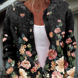 Bettina | Blumen-Strickjacke für den Herbst