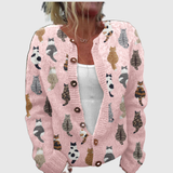 Charlotte™ | Cardigan mit Katzen-Print