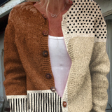 Petra | Herbst-Strickjacke im Patchwork-Look