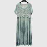 Indigo | Elegantes Midi-Kleid mit Blumenmuster