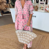 Mana | Midi-Kleid mit floralen Mustern und V-Ausschnitt