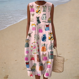 Bequeme Ärmellose Sommerkleid