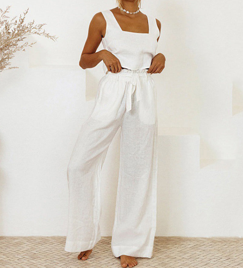 Megan - Minimalistisches Ensemble Top und Schlaghose