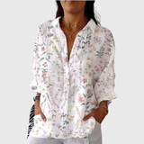 Leichte und bunte Druckbluse