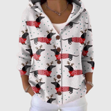Cardigan Komfort mit Kapuze aus Strick