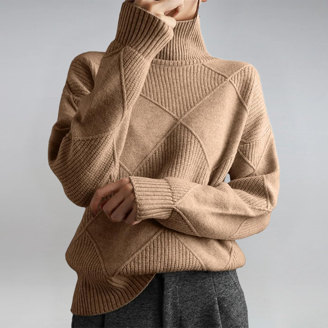 Lauren | Luxuriöser Kaschmirpullover mit Stehkragen