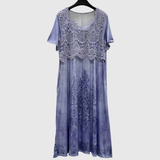 Indigo | Elegantes Midi-Kleid mit Blumenmuster