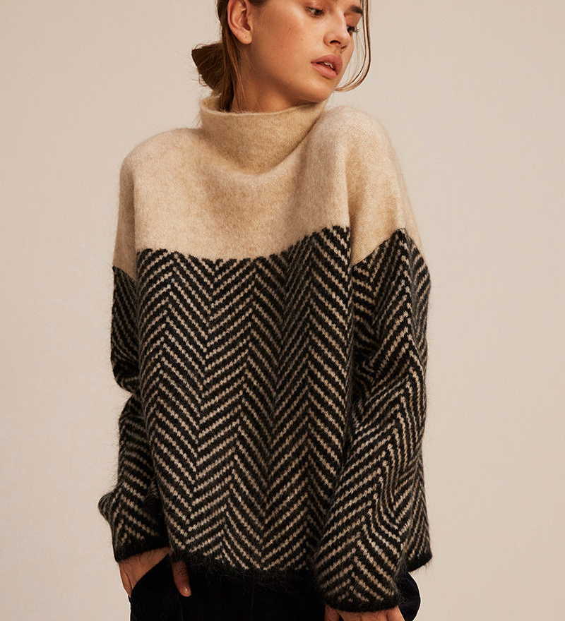 Norah | Pullover aus Baumwolle mit Stehkragen