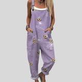 Latzhose mit Bienen Flieder