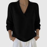 Faye | Weicher V-Ausschnitt-Pullover in lässiger Passform
