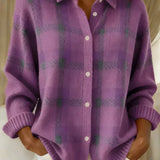 Rebecca | Karierte Strickjacke mit lockerer Passform