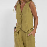 Aira - Ensemble Gilet mit Knöpfen & Weite Hose