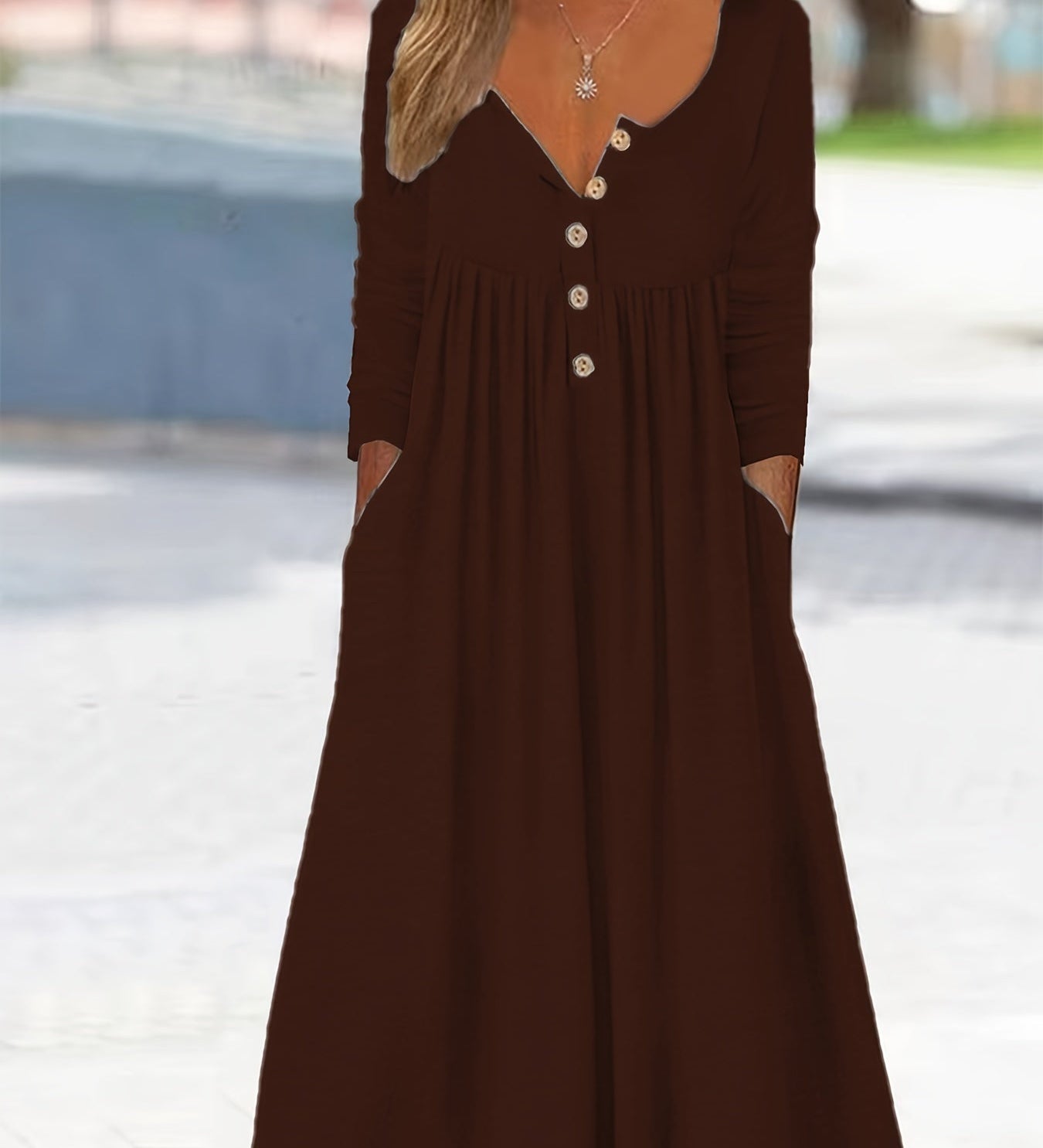 Clara | Midi-Kleid mit Knöpfen vorn