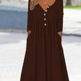 Clara | Midi-Kleid mit Knöpfen vorn