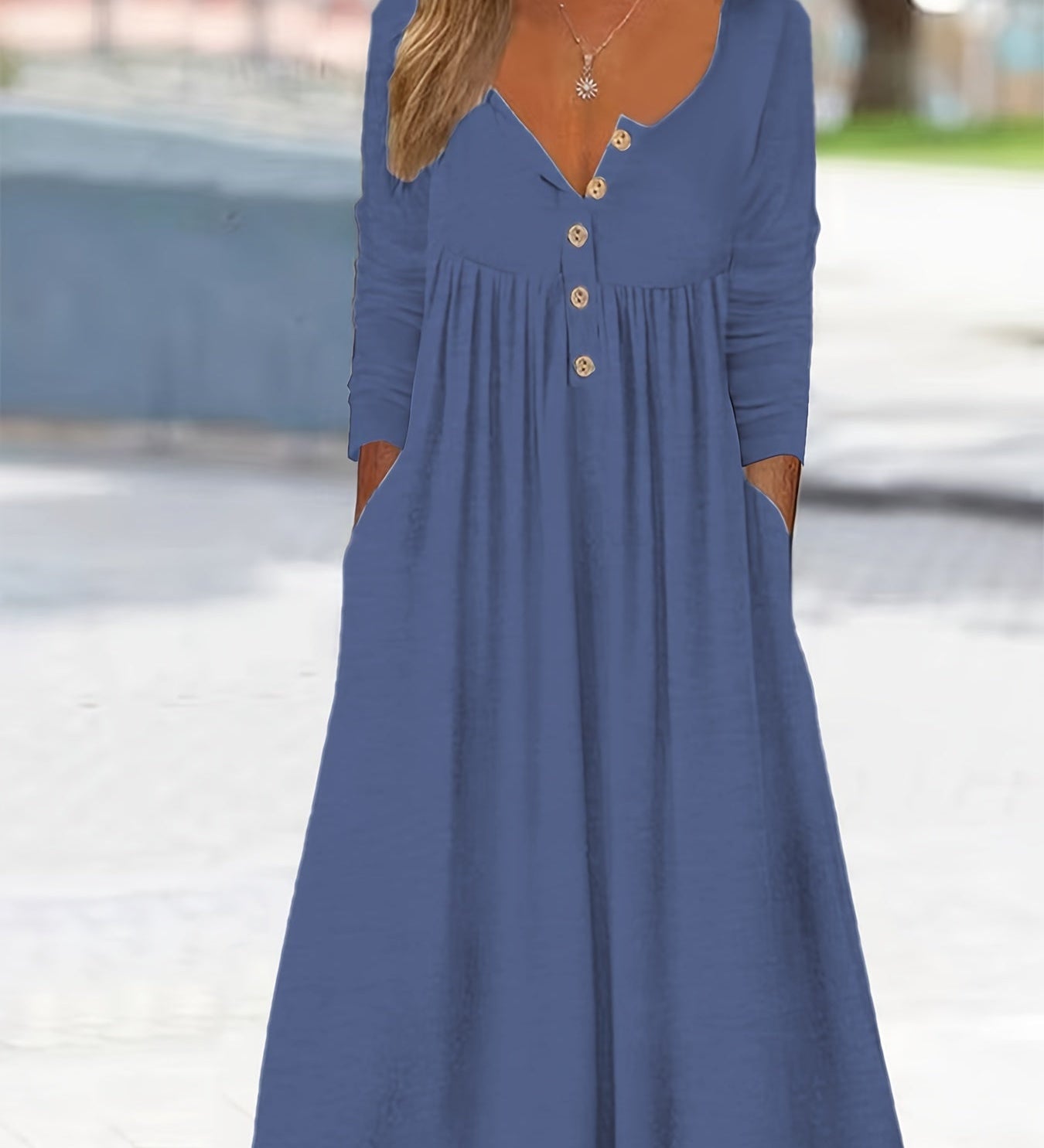 Clara | Midi-Kleid mit Knöpfen vorn