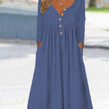 Clara | Midi-Kleid mit Knöpfen vorn