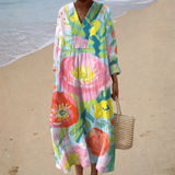 Fließendes Sommerkleid mit Druck