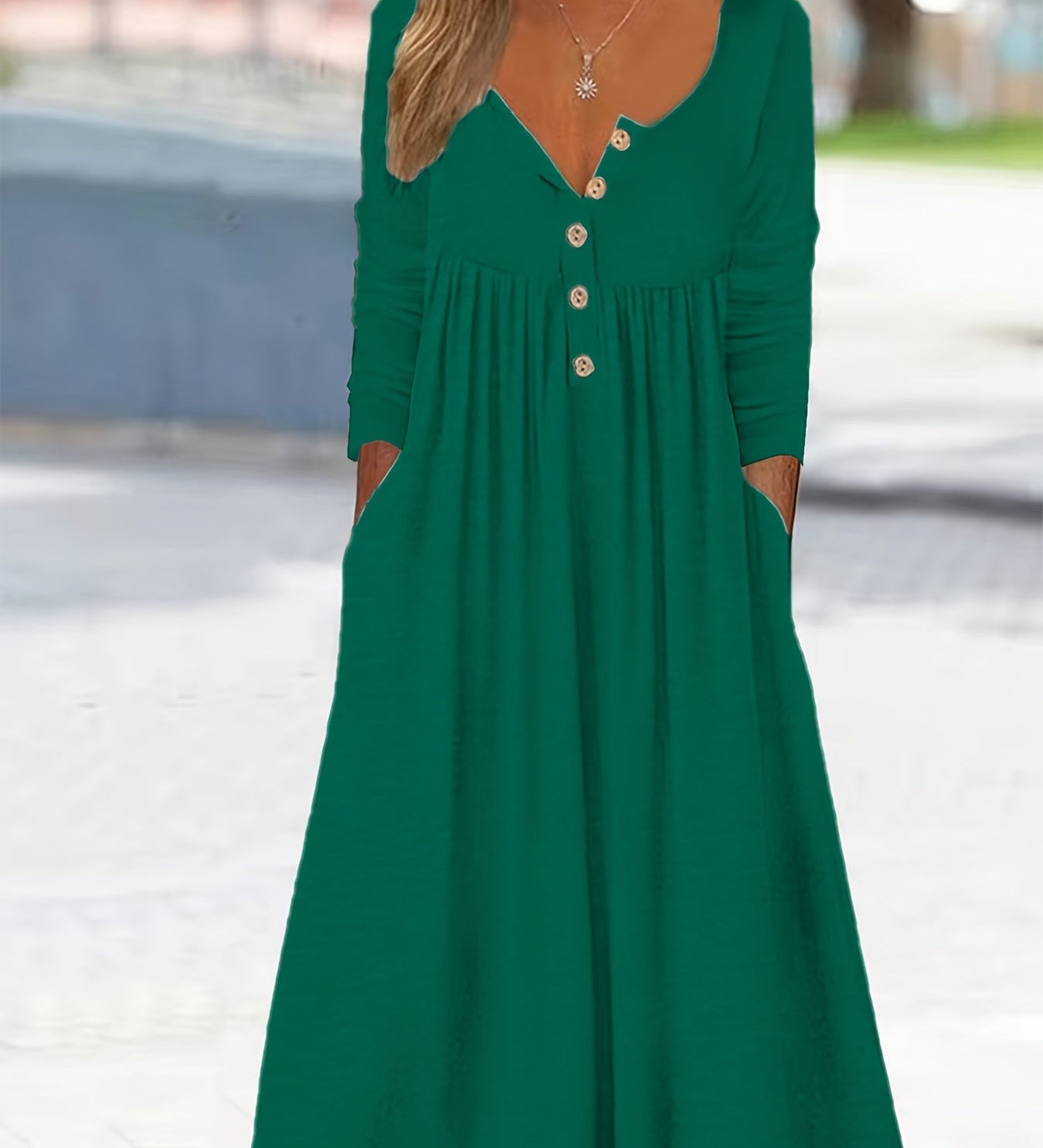 Clara | Midi-Kleid mit Knöpfen vorn