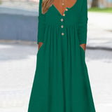 Clara | Midi-Kleid mit Knöpfen vorn