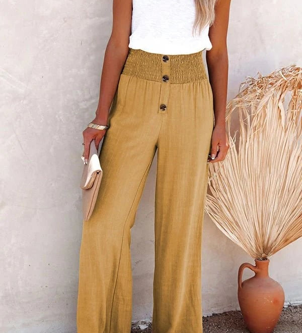 Riana - Hochtaillierte Lockere Hose