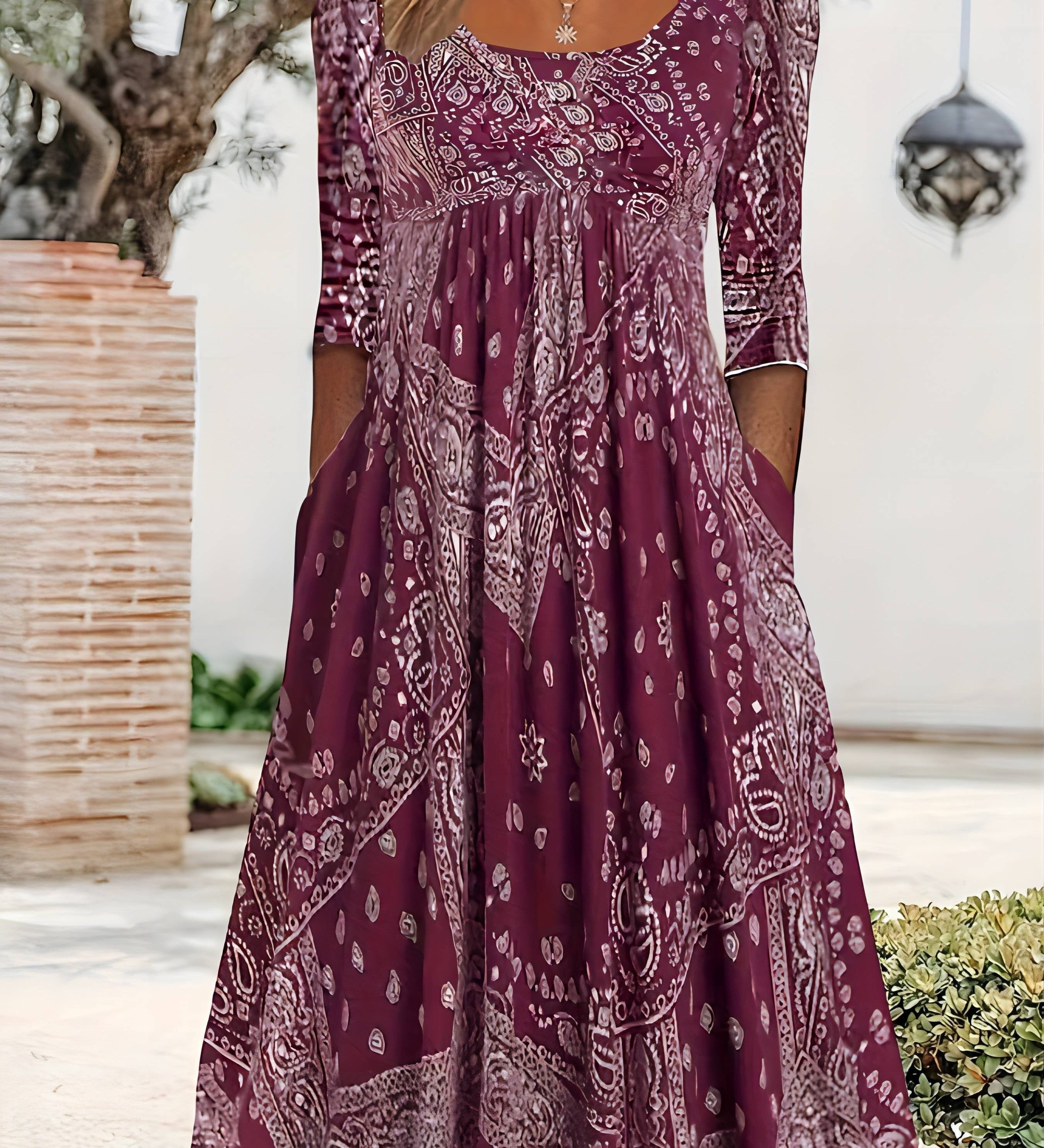 Elowen | Casual Midi-Kleid mit langen Ärmeln