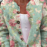 Josephine | Herbst-Strickjacke mit Blumenmuster