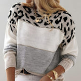 Diane | Strickpullover mit Leopardenakzent
