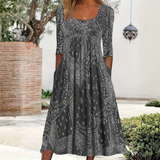 Elowen | Casual Midi-Kleid mit langen Ärmeln
