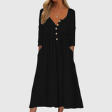 Clara | Midi-Kleid mit Knöpfen vorn