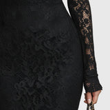 Monica | Elegantes Maxikleid mit ausgestelltem Spitzenrock
