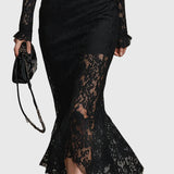 Monica | Elegantes Maxikleid mit ausgestelltem Spitzenrock