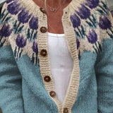 Georgina | Herbst-Strickjacke mit Blumenmuster