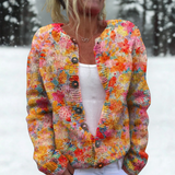 Marlies | Strickjacke mit Aquarellblüten